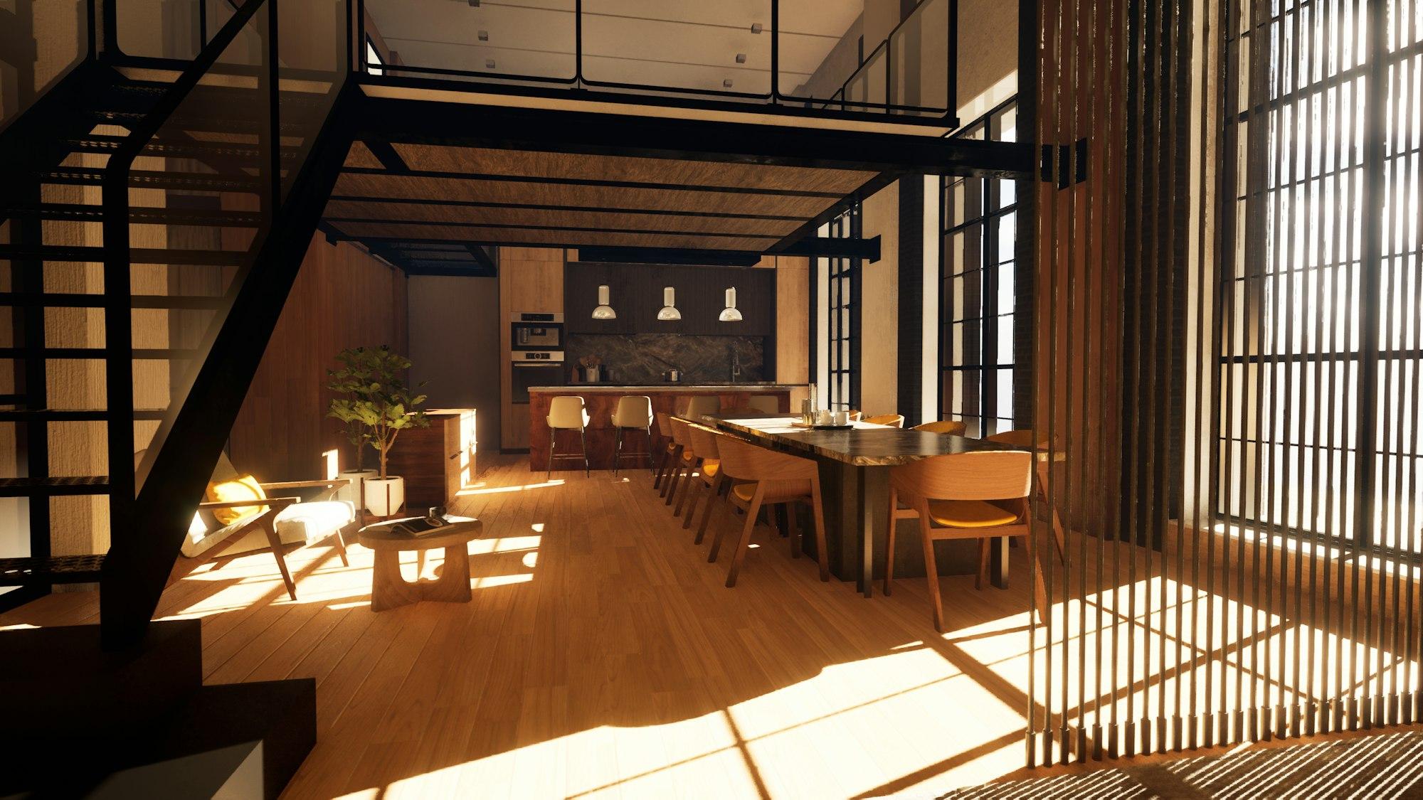 Open-plan living and dining area of a 3.5 BHK residence with an adjoining kitchen — representative view of the 3.5 BHK at Lodha Hopefarm Whitefield